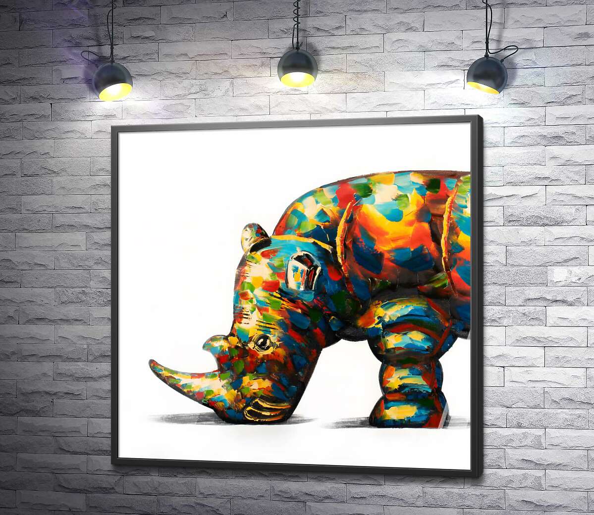постер Красочный носорог