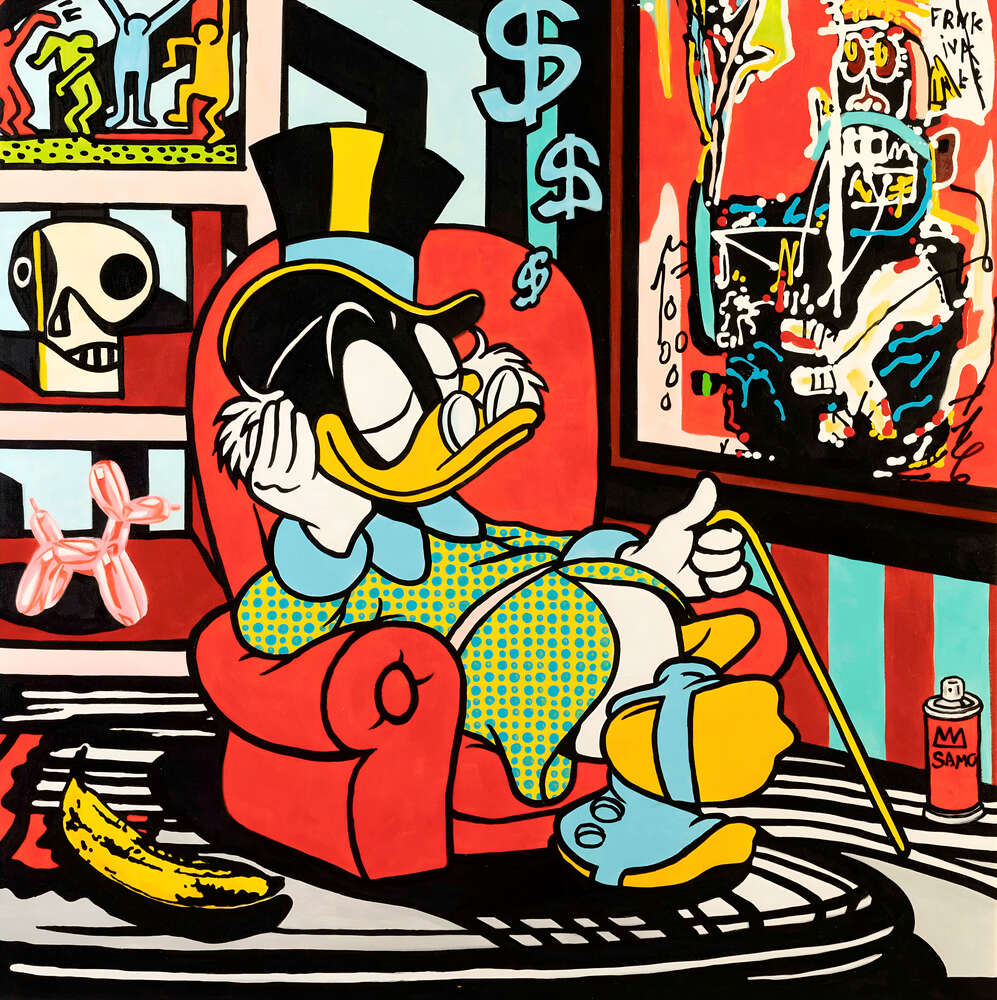 картина-постер Скрудж Макдак дремлет в кресле