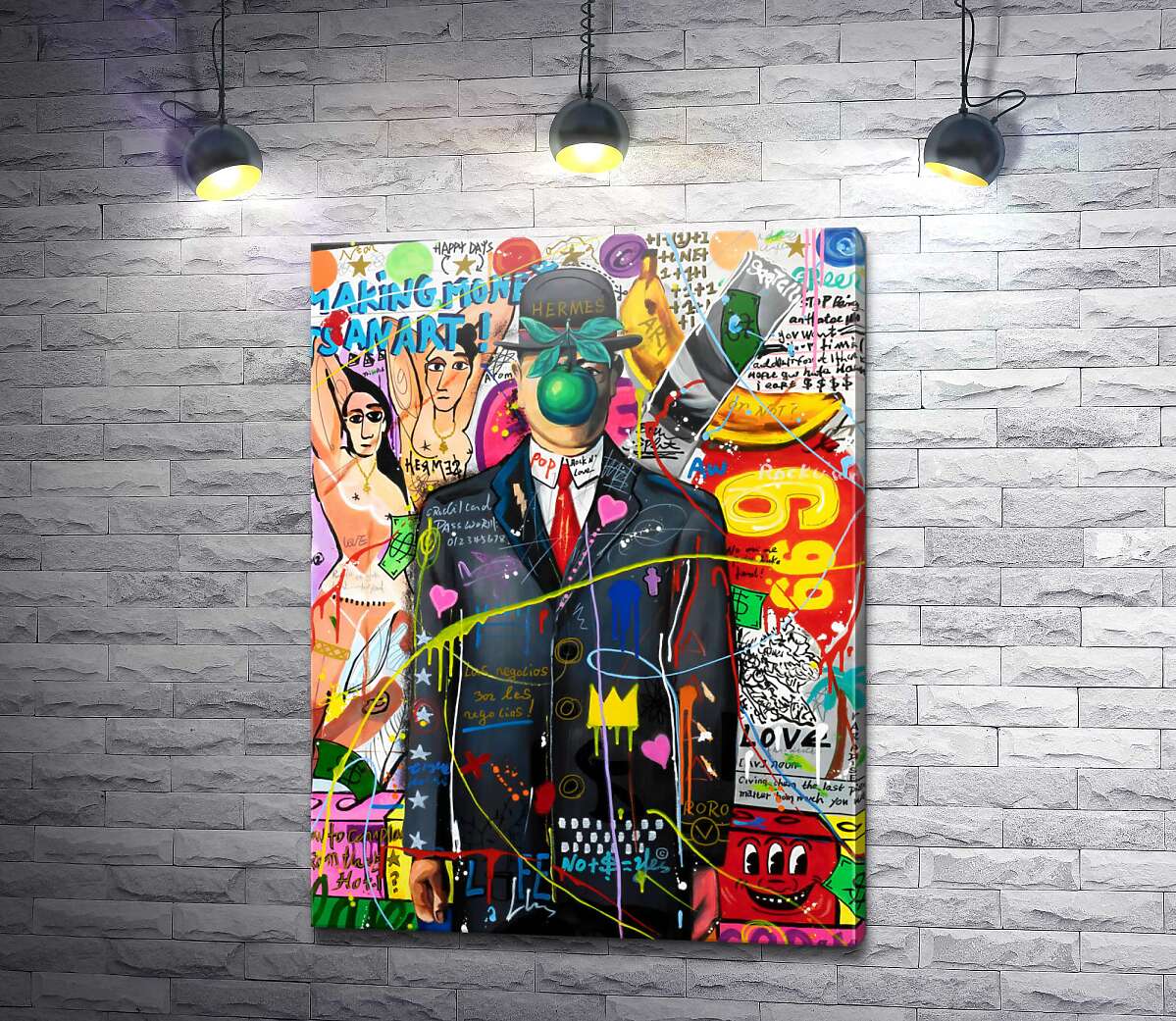 картина Арт граффити с персонажем Рене Магритт