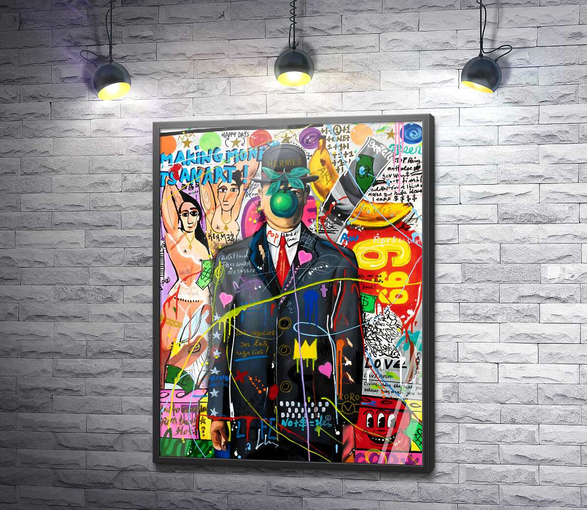 постер Арт графіті з персонажем Рене Магрітт