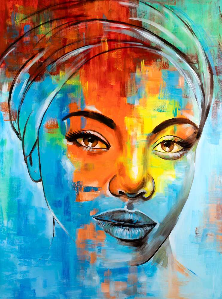 картина-постер Портрет обворожительной афро девушки