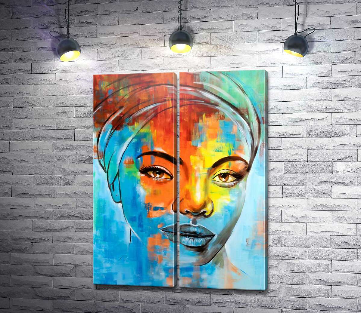 модульная картина Портрет обворожительной афро девушки