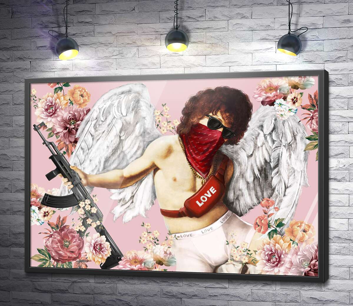 постер Make love not war: современный Купидон