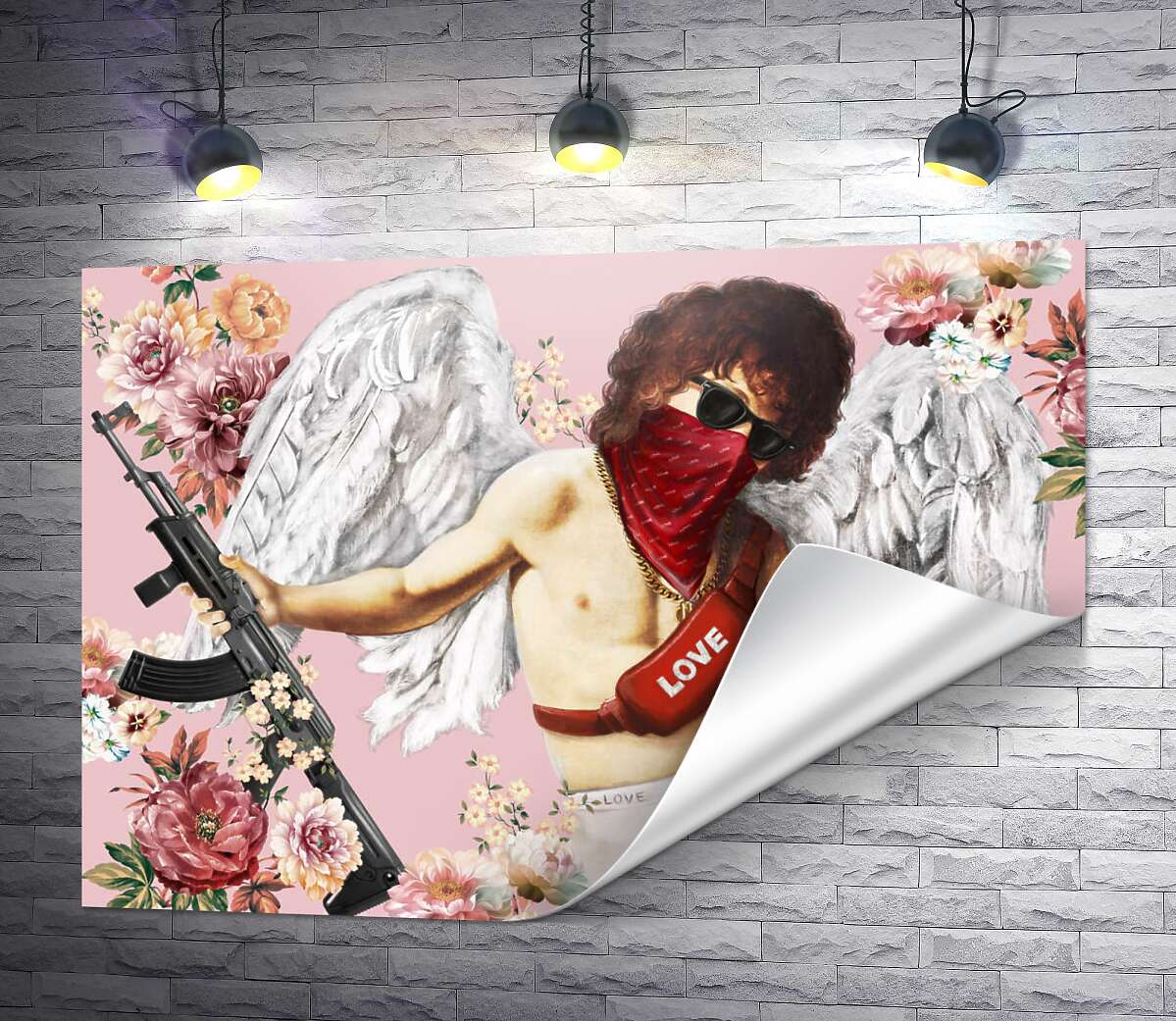 печать Make love not war: современный Купидон
