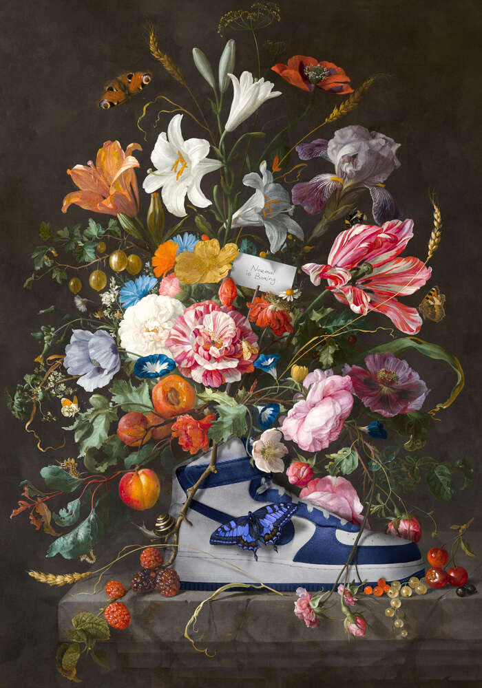 картина-постер Кросівок та квіти