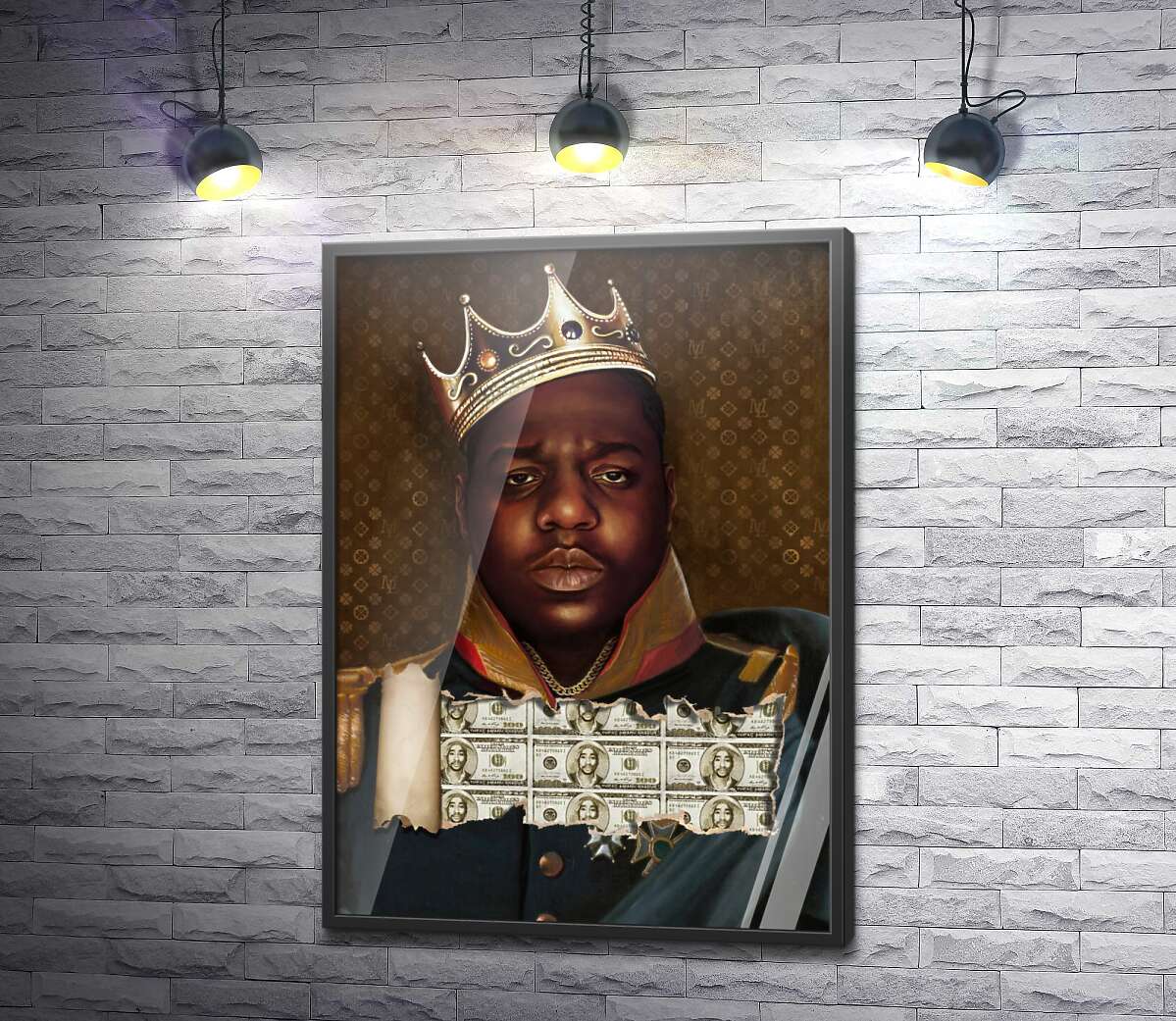 постер Купюры на портрете рэпера BIG