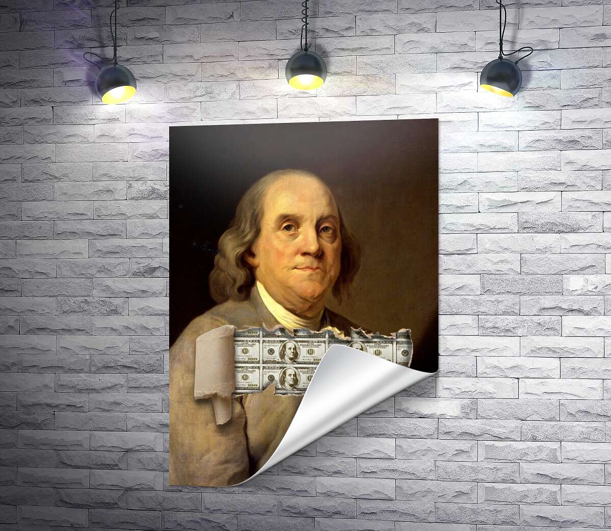 печать Франклин и доллары