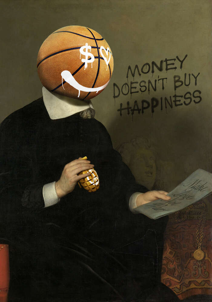 картина-постер Абстракція: Money doesn't buy happiness.