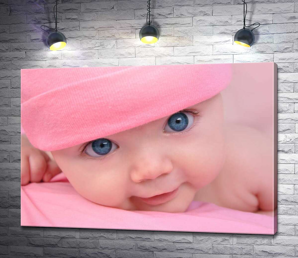картина Чистый взгляд голубых глаз младенца