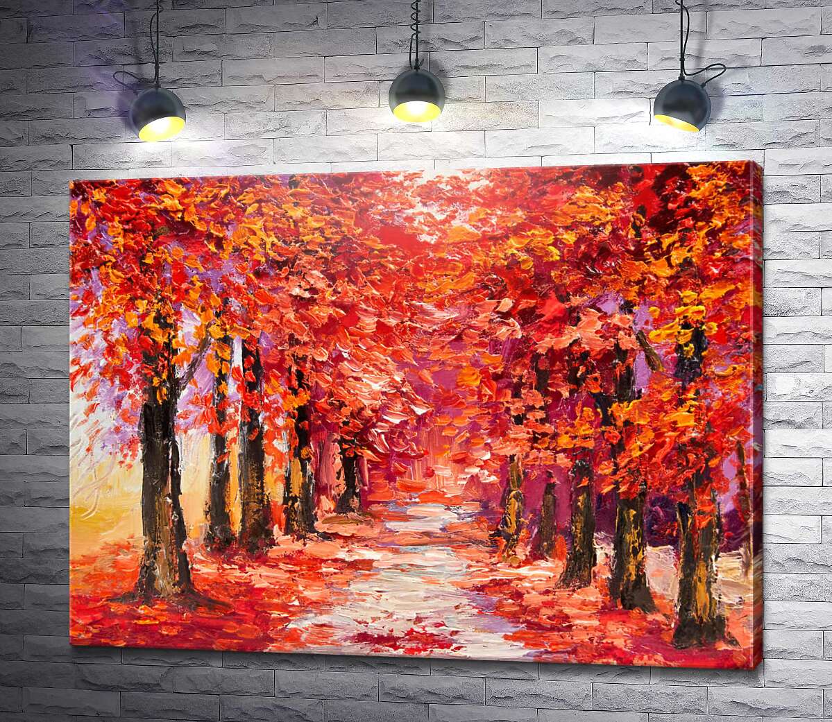 картина Червоне листя осіннього парку