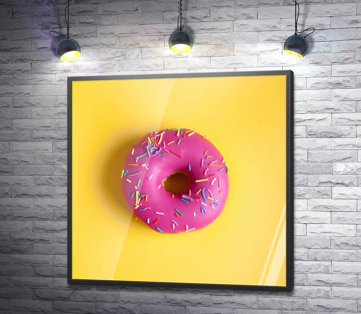 постер Сладкий пончик в розовой глазури