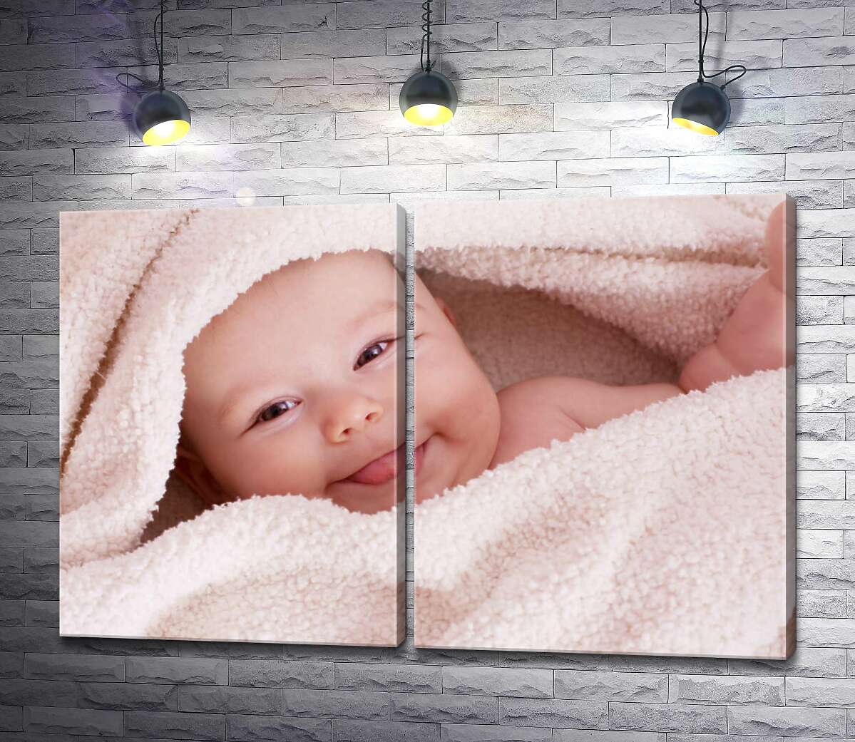 модульна картина Немовля в плюшевій ковдрі