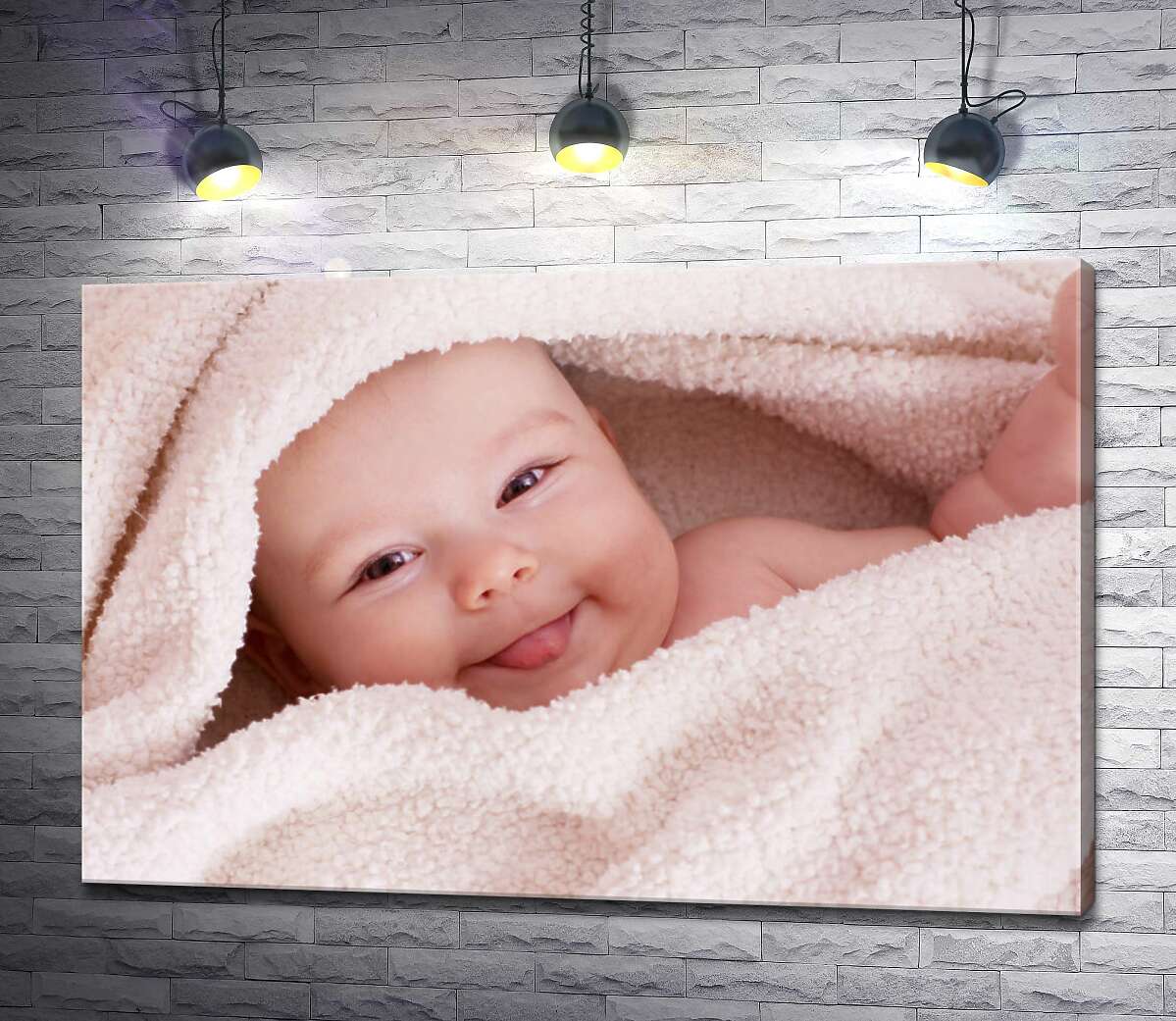картина Младенец в плюшевом одеяле