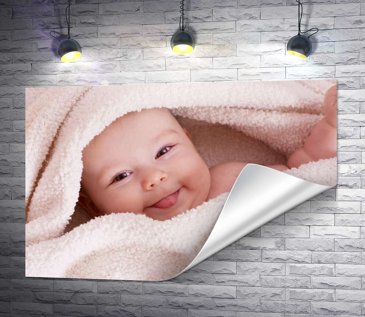 печать Младенец в плюшевом одеяле