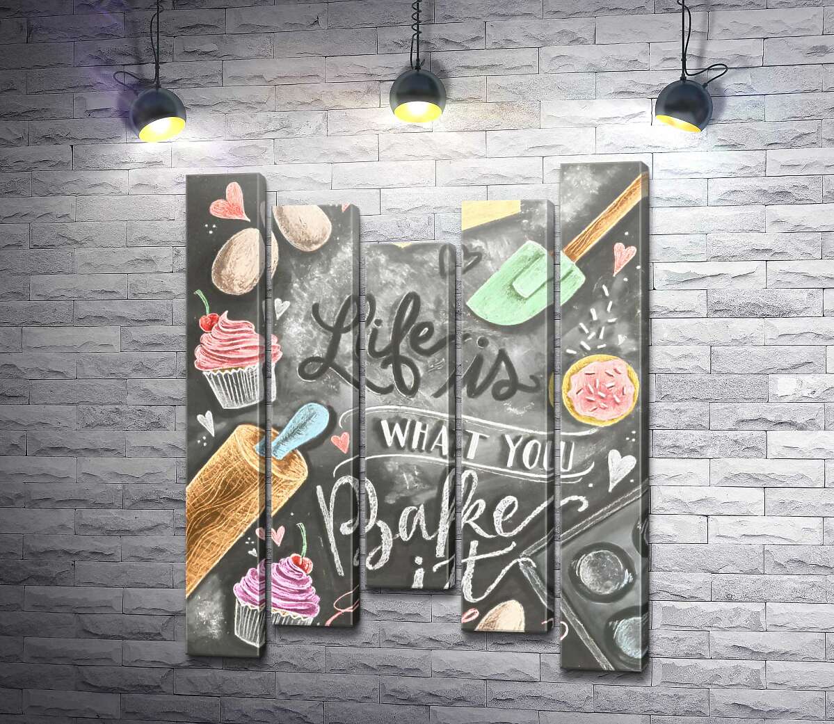 модульная картина Кулинарная иллюстрация: Life is what you bake it (Модуль №27)