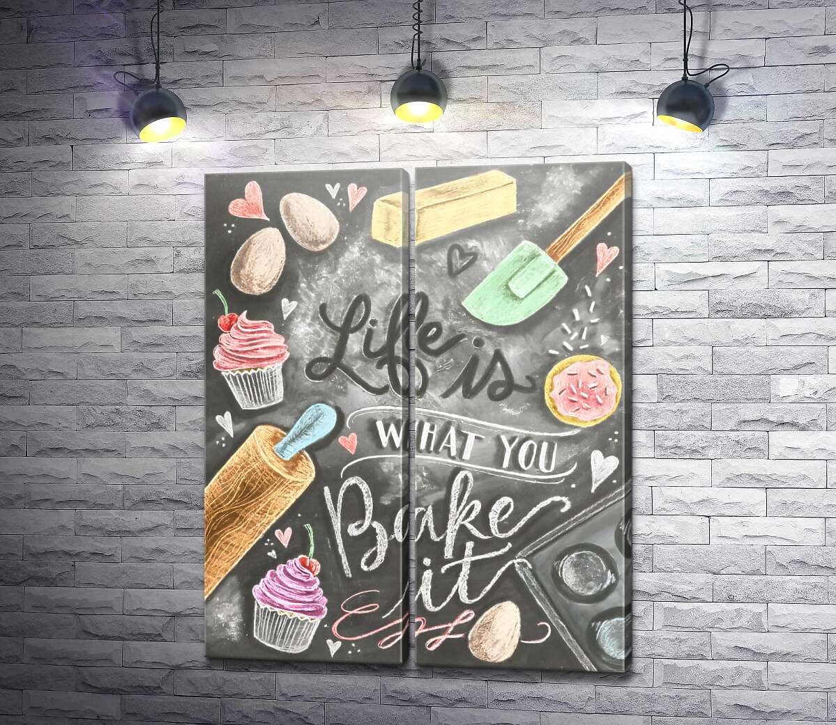 модульна картина Кулінарна ілюстрація: Life is what you bake it