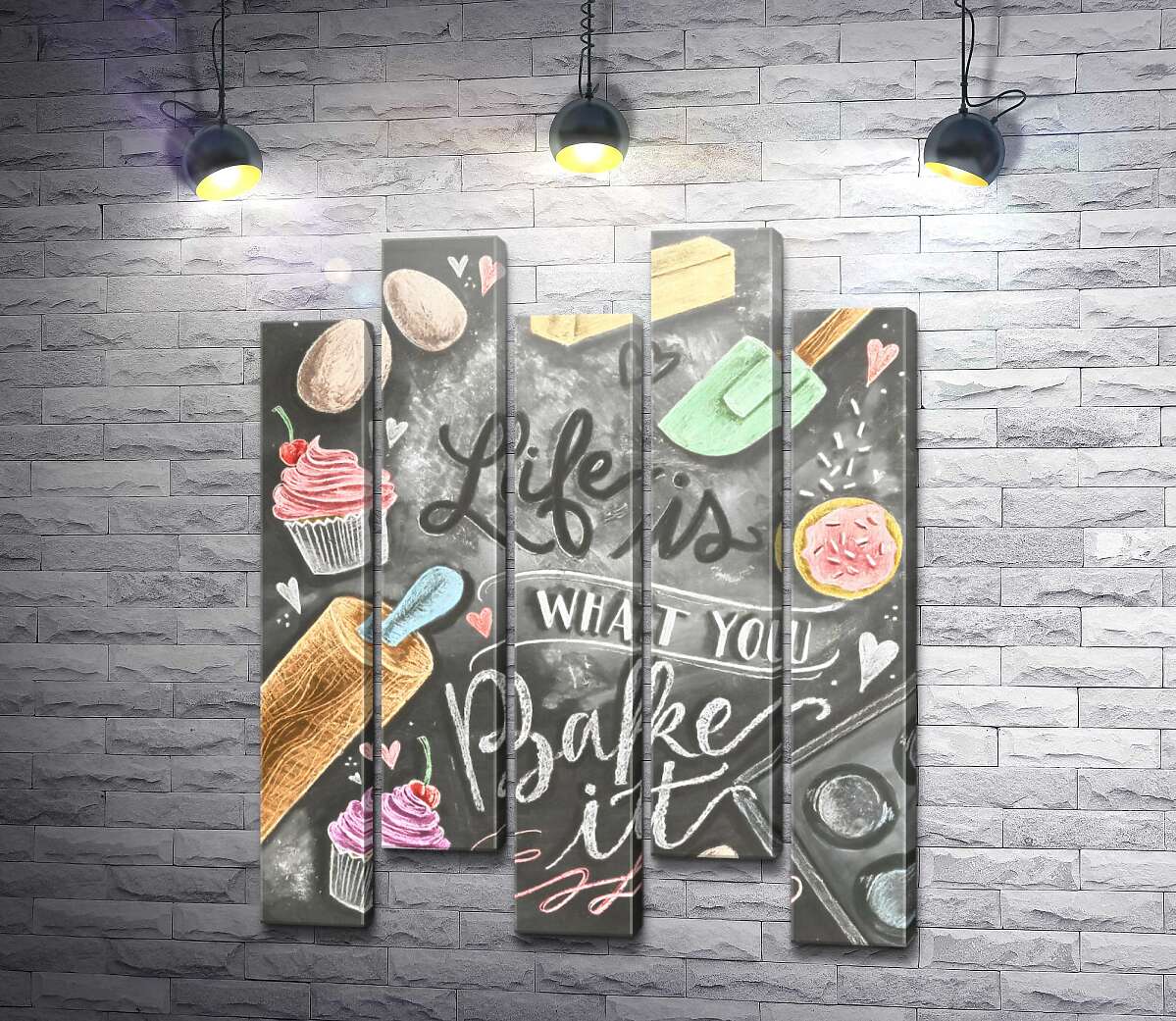 модульная картина Кулинарная иллюстрация: Life is what you bake it (Модуль №30)