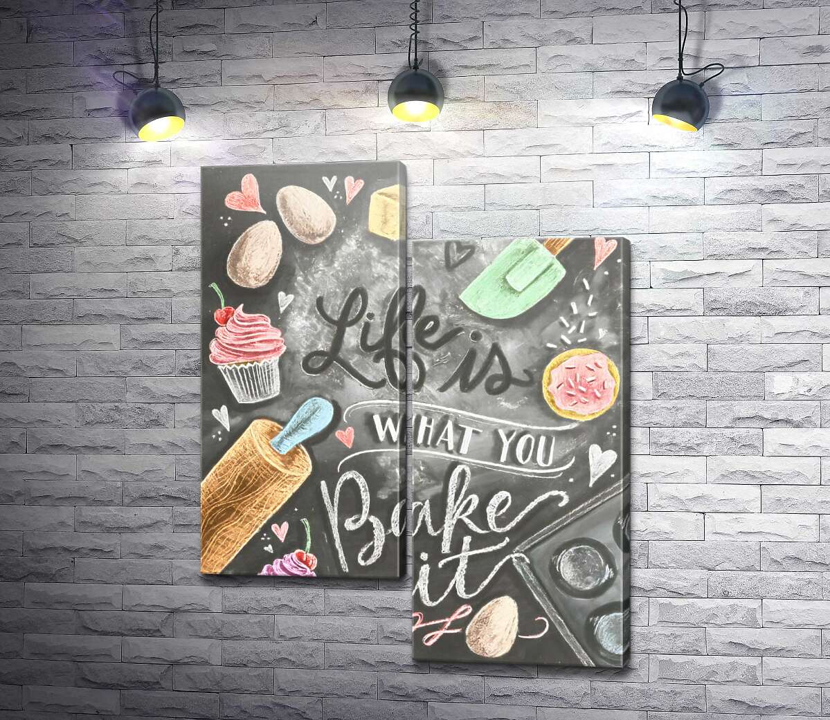 модульна картина Кулінарна ілюстрація: Life is what you bake it (Модуль №9)