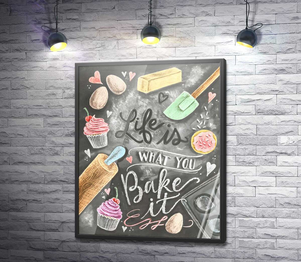 постер Кулинарная иллюстрация: Life is what you bake it