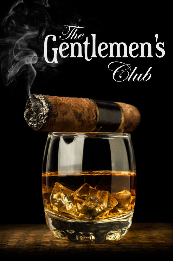 картина-постер Клуб джентльменів: сигара та віскі