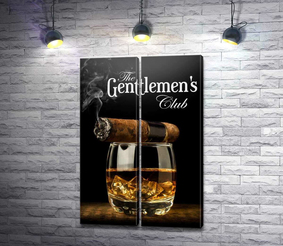 модульная картина Клуб джентльменов: сигара и виски
