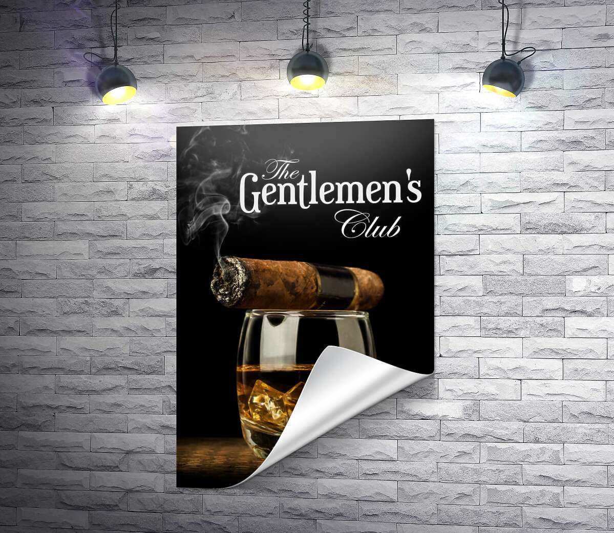 друк Клуб джентльменів: сигара та віскі