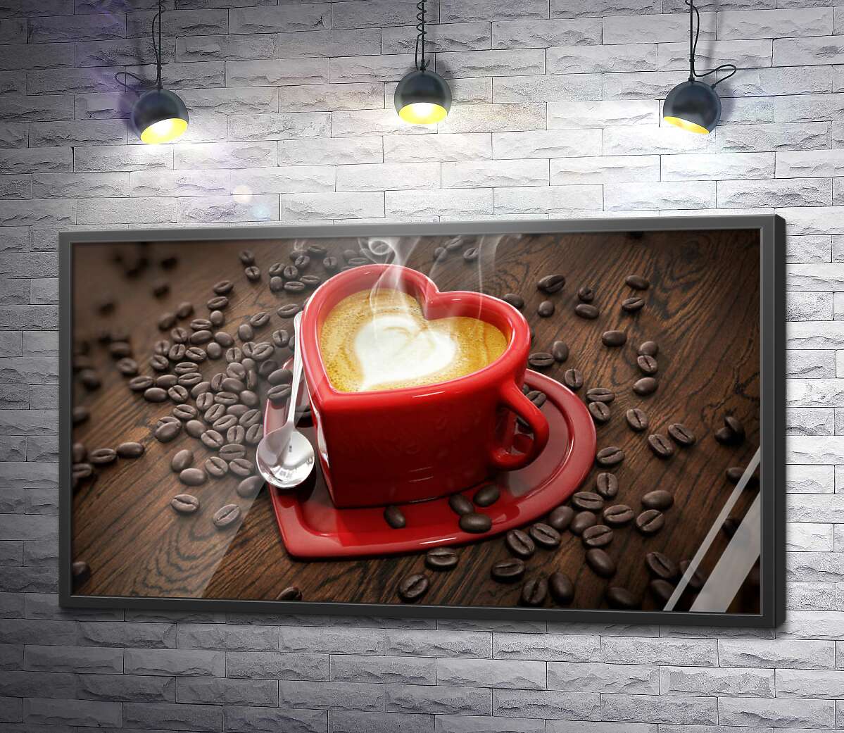 постер Чашка кофе в виде сердца