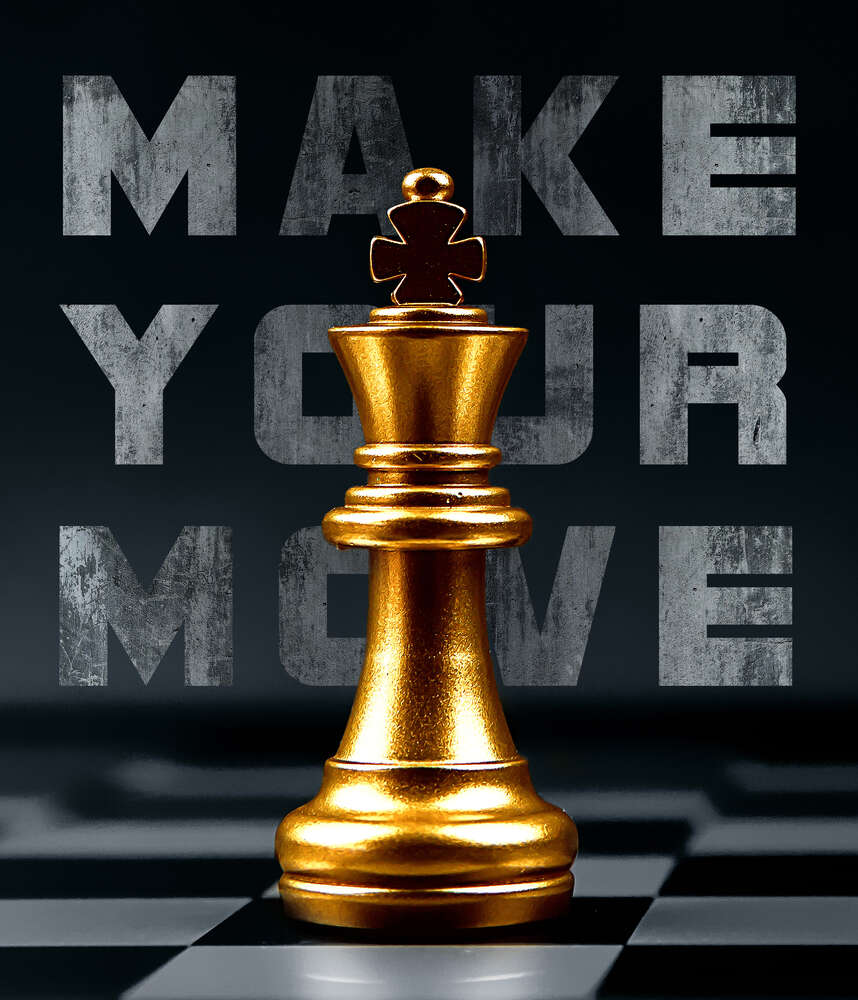 картина-постер Золотий шаховий король: Зроби свій хід