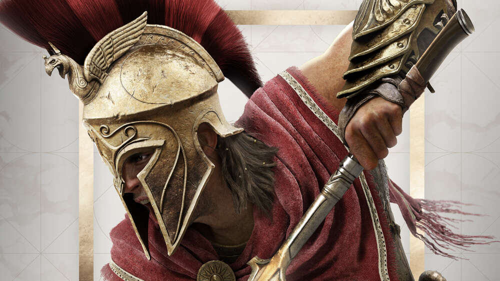 картина-постер Воин-спартанец в битве
