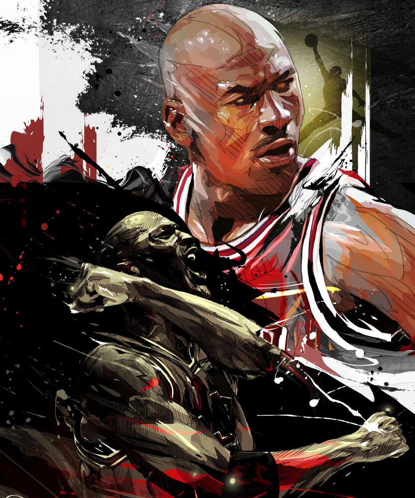 картина-постер Арт портрет баскетболиста Майкла Джордана
