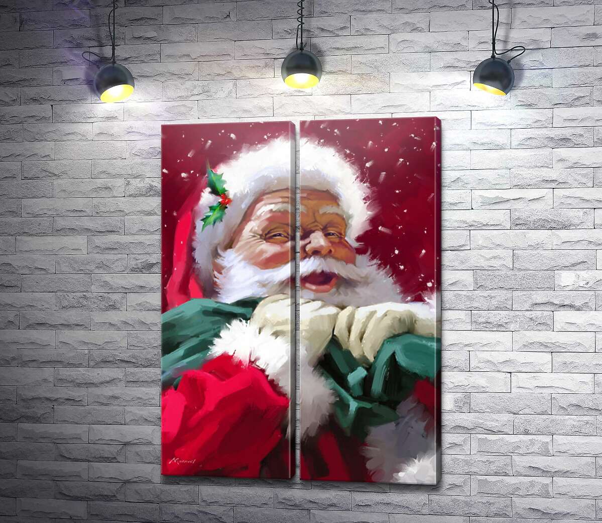 модульная картина Портрет Санта Клауса