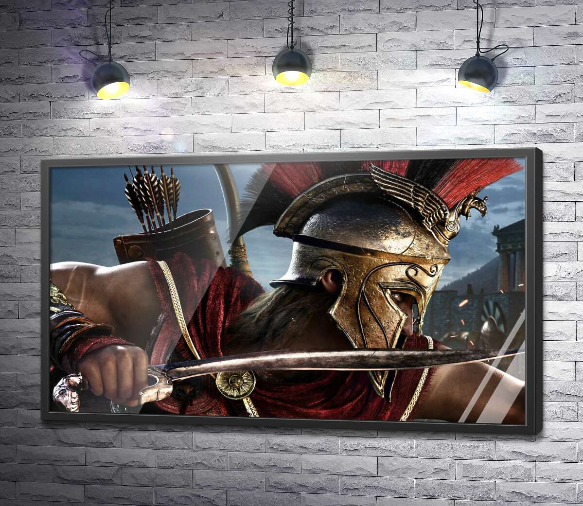 постер Воин-спартанец с кинжалом