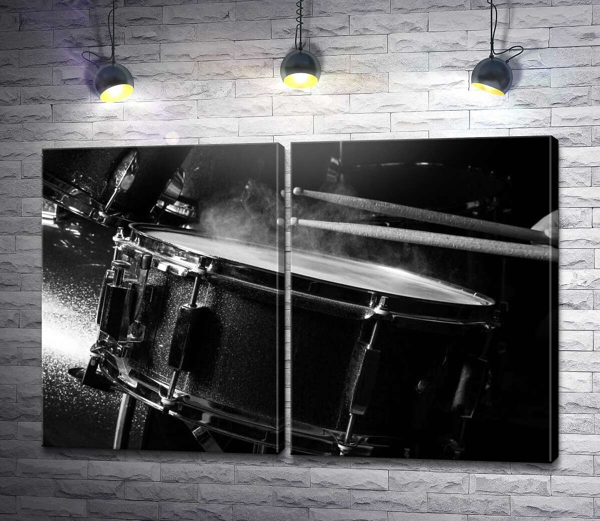 модульная картина Брызги от игры на барабанах