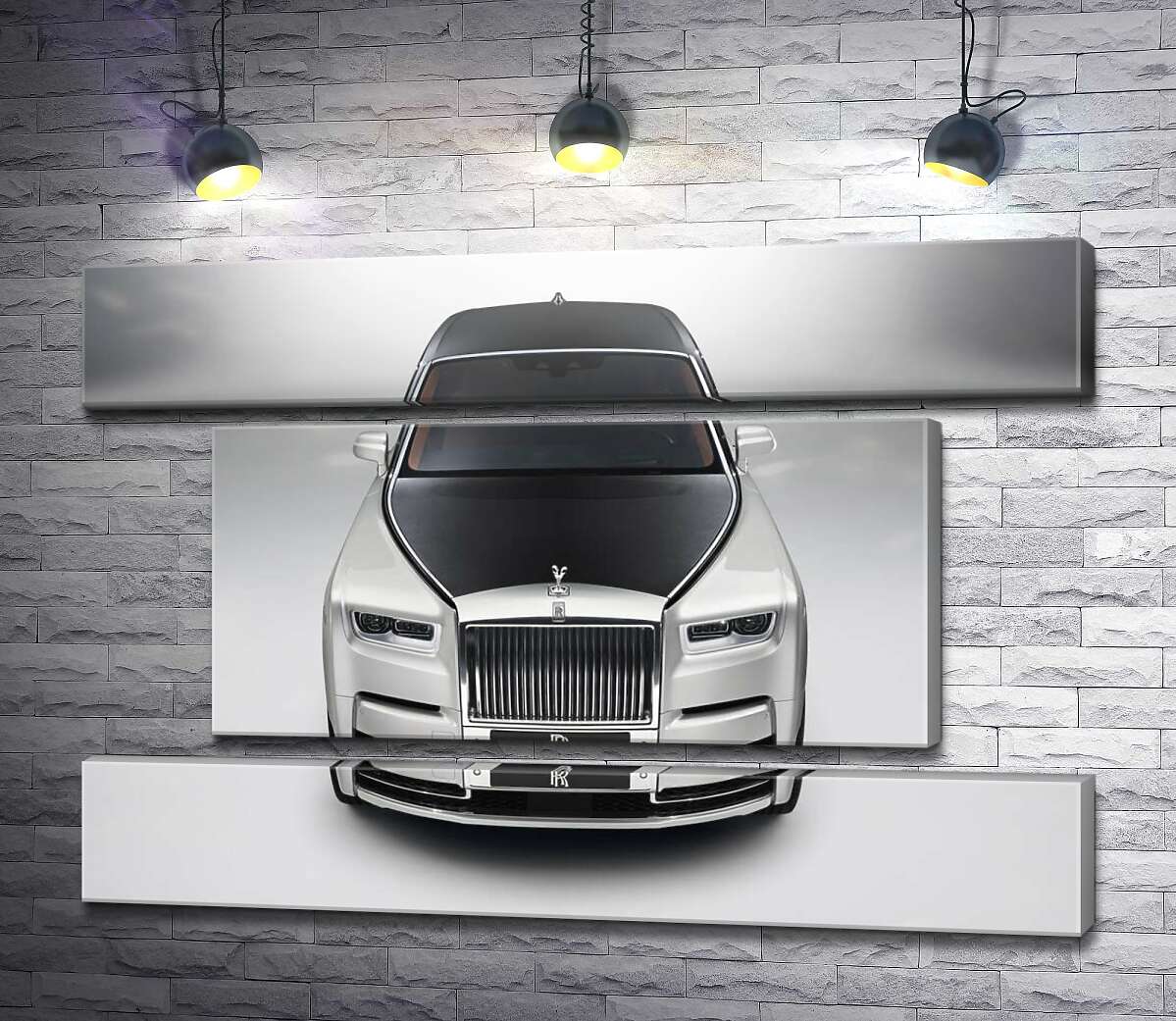 модульна картина Стильний чорно-білий Rolls Royce (Модуль №18)