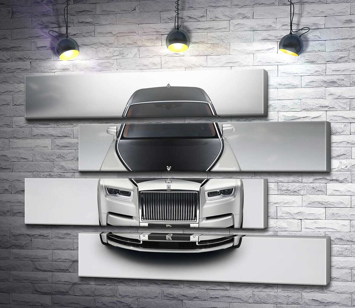 модульна картина Стильний чорно-білий Rolls Royce (Модуль №23)