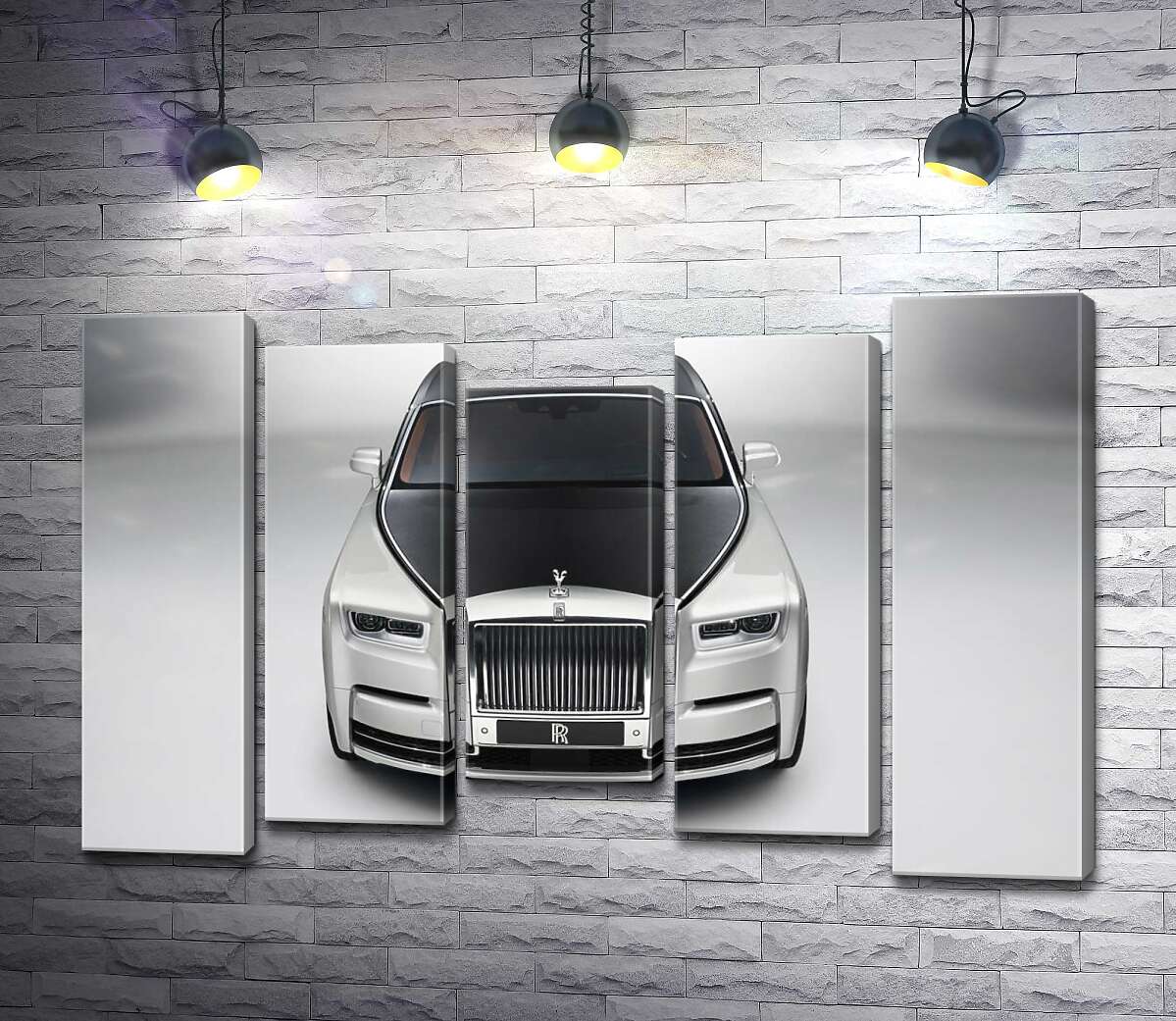 модульная картина Стильный черно-белый Rolls Royce (Модуль №27)