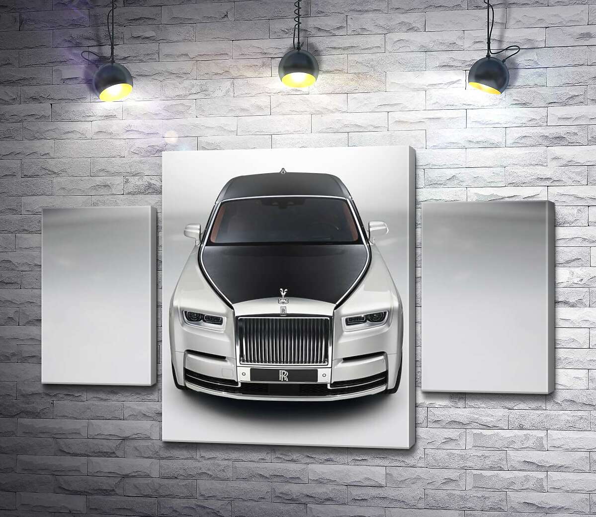 модульная картина Стильный черно-белый Rolls Royce (Модуль №5)