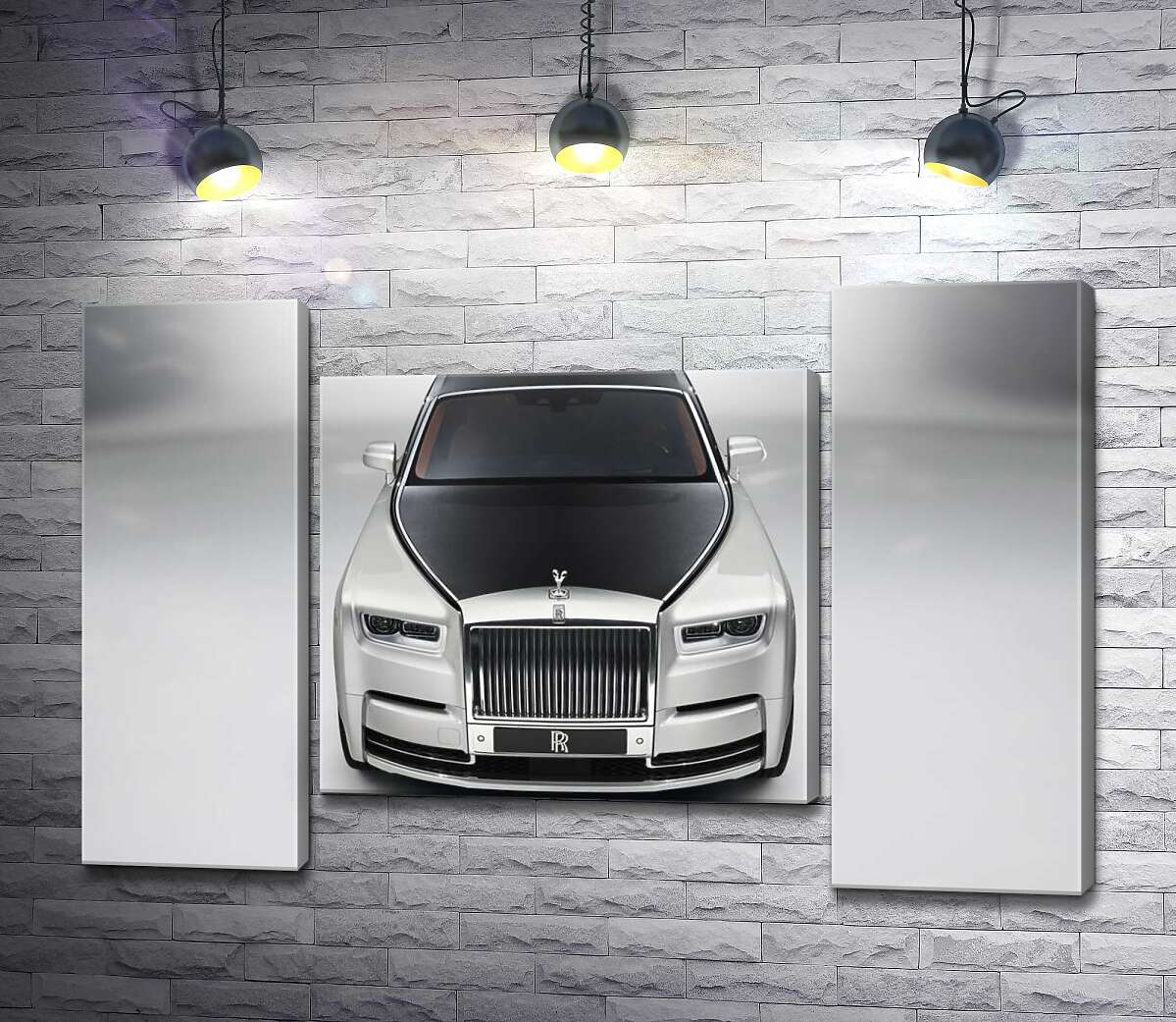 модульная картина Стильный черно-белый Rolls Royce (Модуль №11)