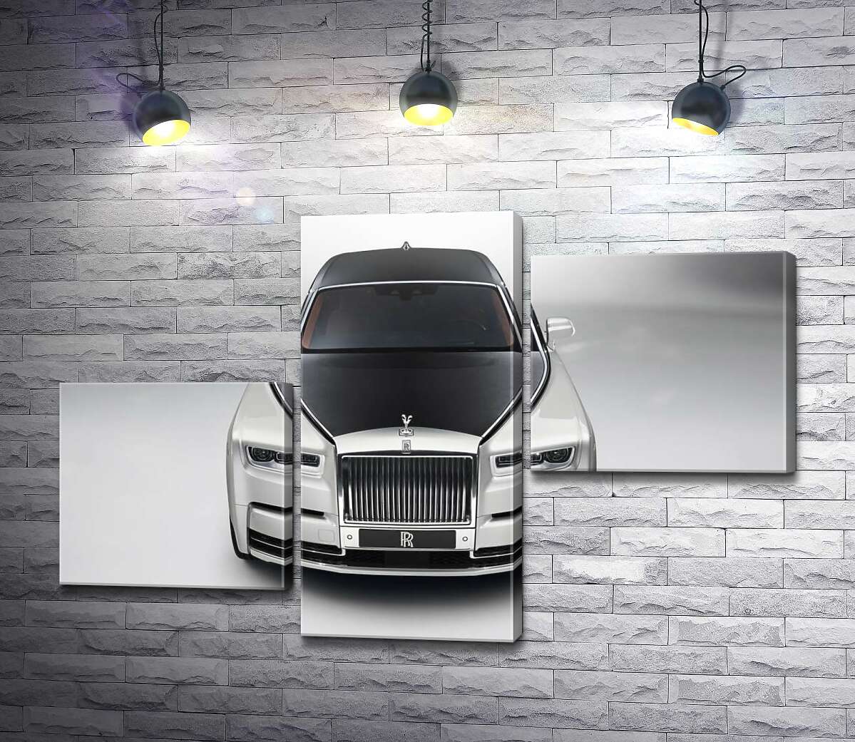 модульная картина Стильный черно-белый Rolls Royce (Модуль №12)