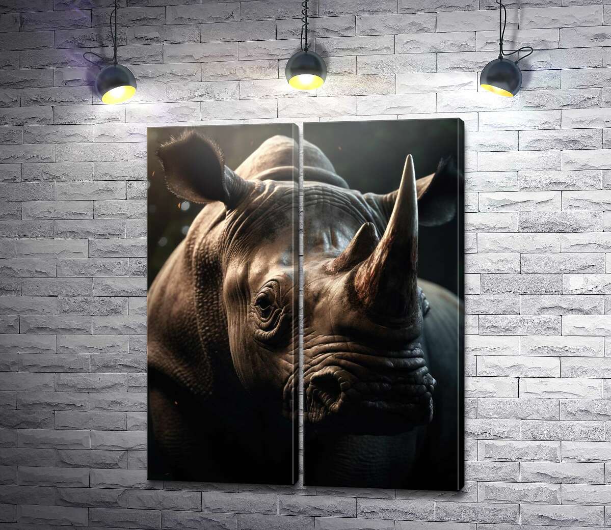 модульная картина Портрет мощного носорога
