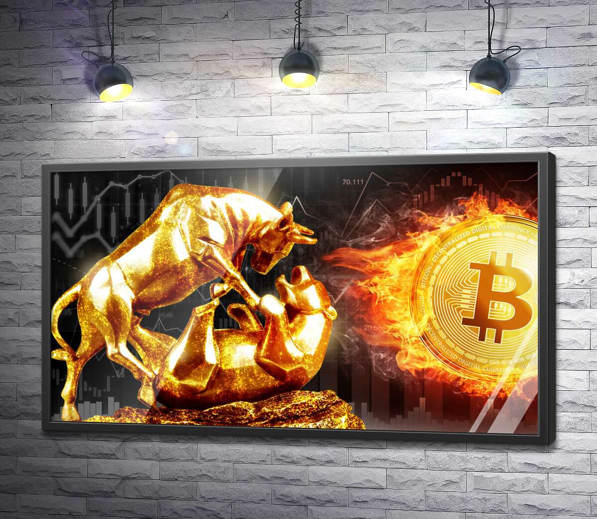 постер Огненный биткоин: борьба быков и медведей