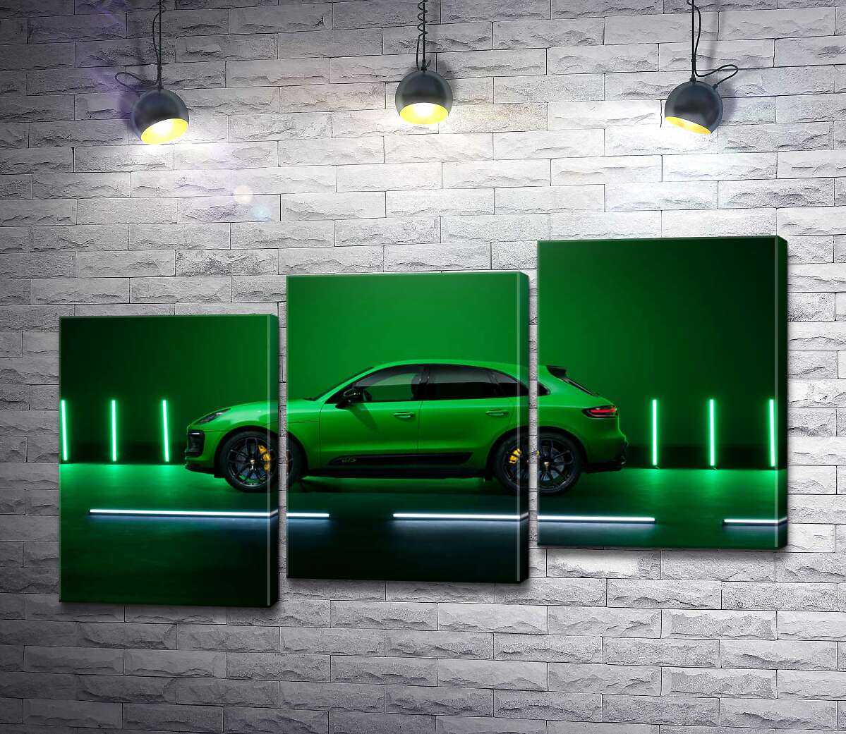 модульна картина Porsche Macan у зеленому кольорі (Модуль №14)