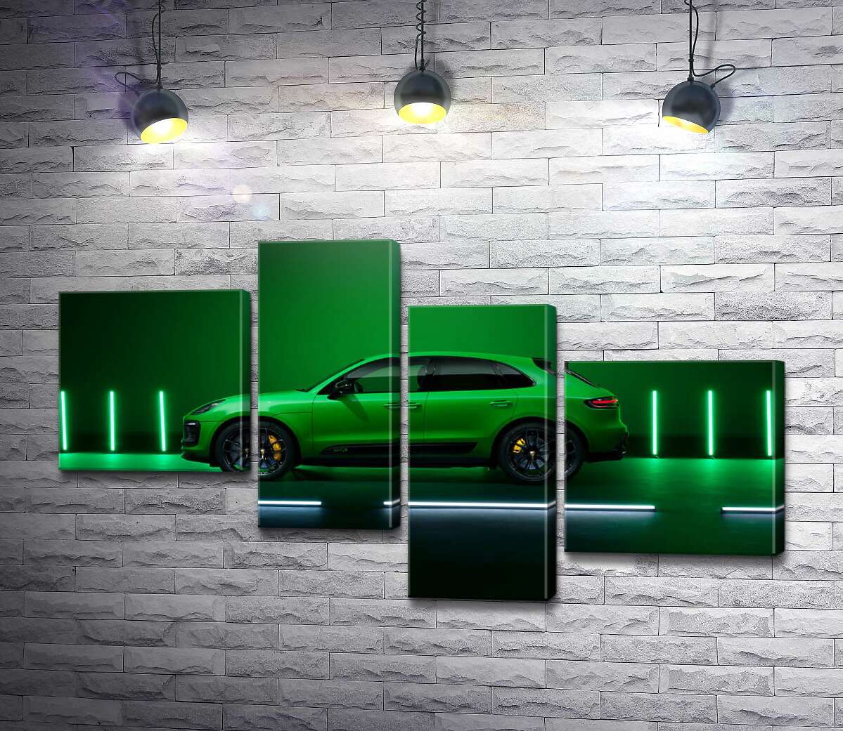 модульна картина Porsche Macan у зеленому кольорі (Модуль №21)