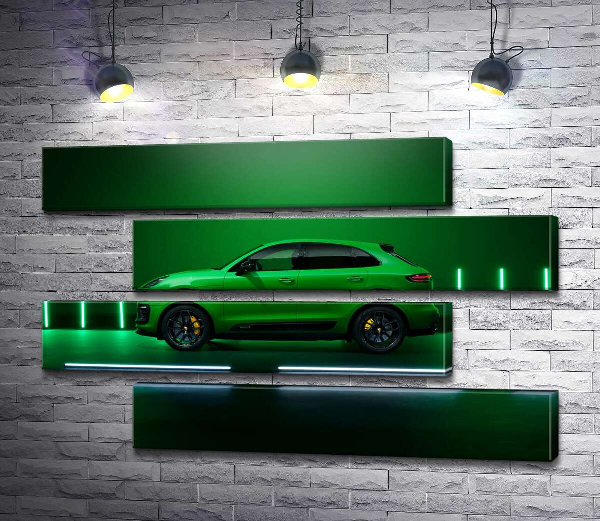 модульна картина Porsche Macan у зеленому кольорі (Модуль №23)