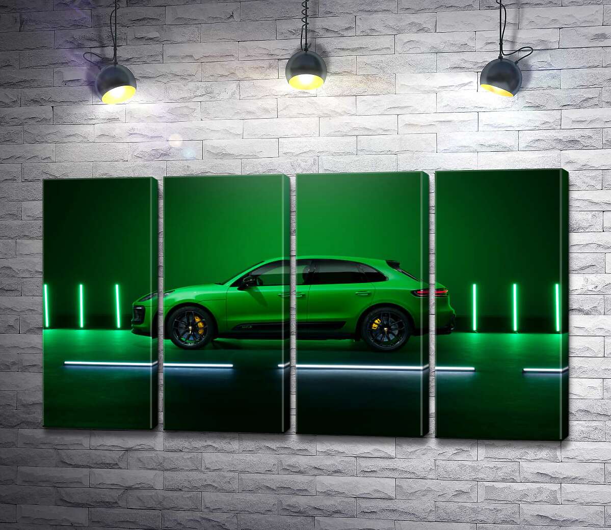 модульна картина Porsche Macan у зеленому кольорі (Модуль №24)