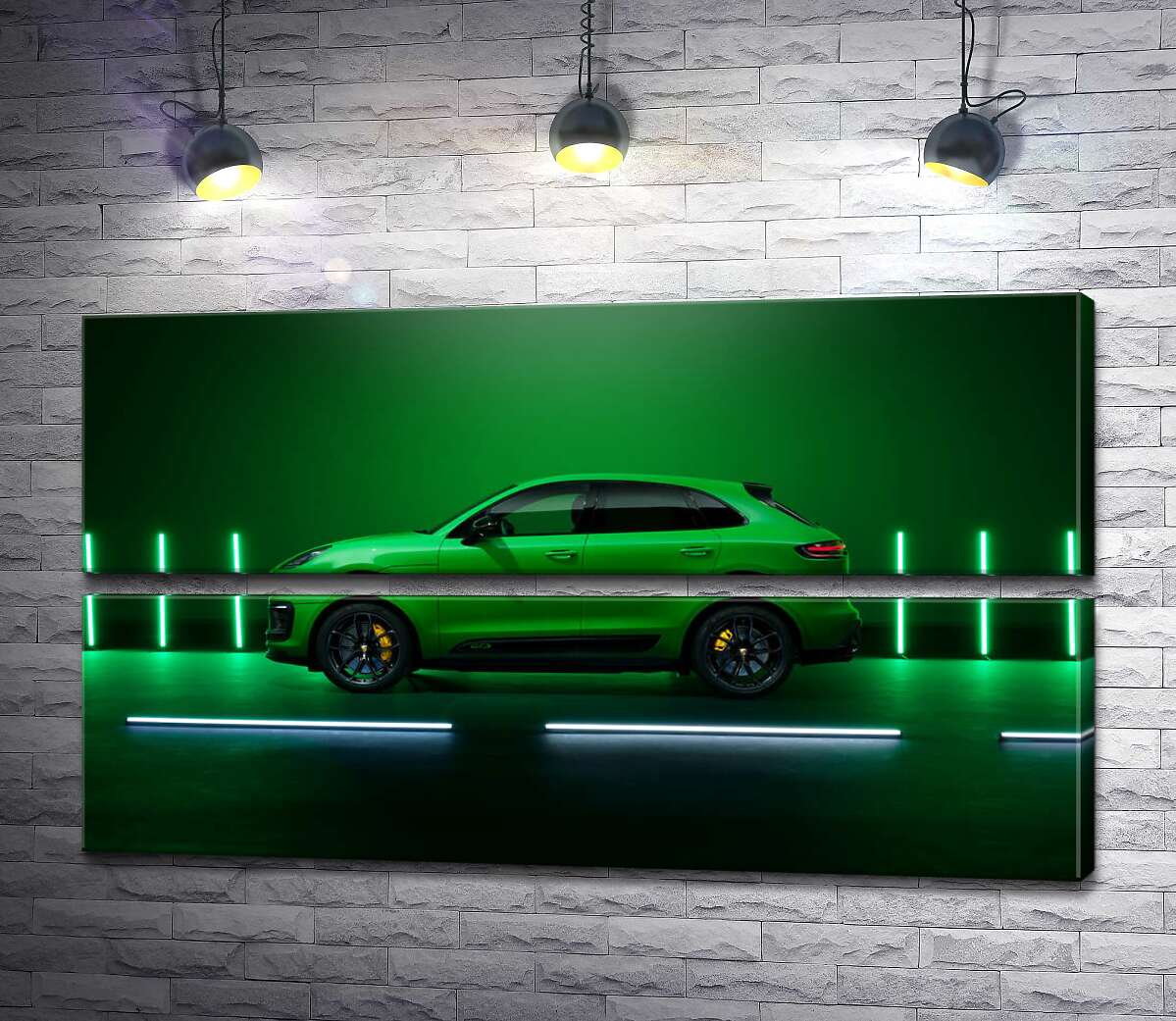 модульна картина Porsche Macan у зеленому кольорі (Модуль №7)