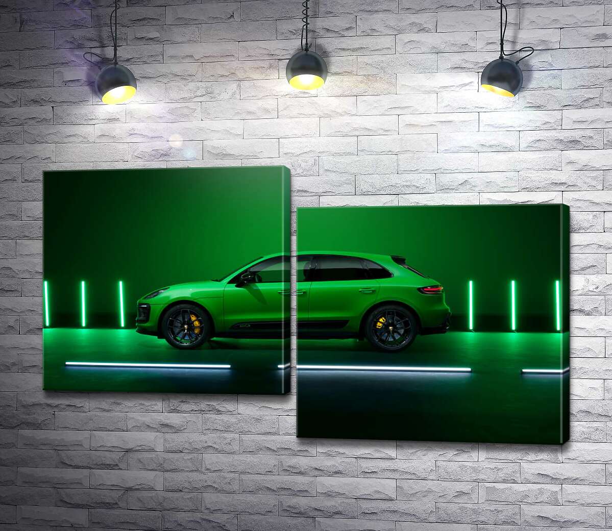 модульна картина Porsche Macan у зеленому кольорі (Модуль №9)