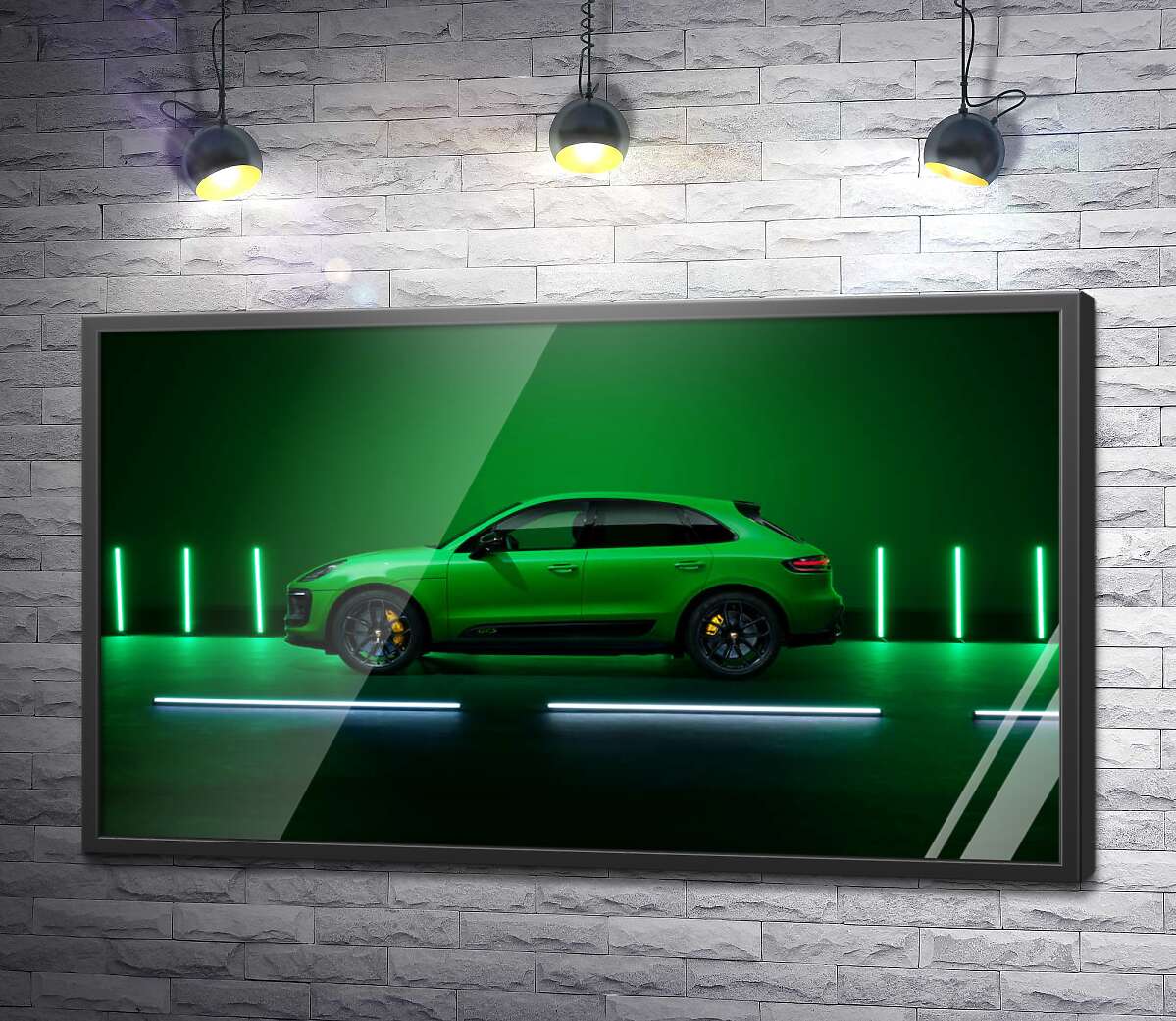 постер Porsche Macan у зеленому кольорі