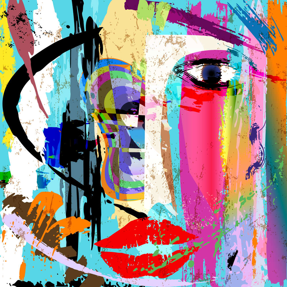 картина-постер Абстрактний силует обличчя