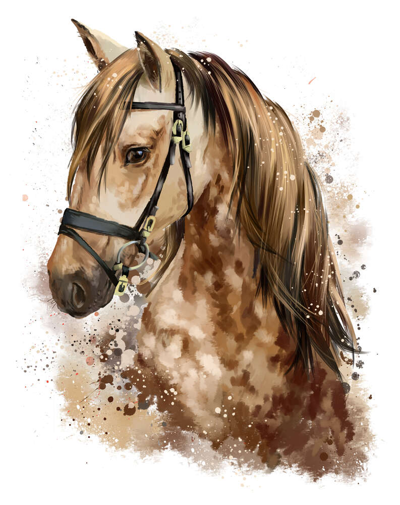 картина-постер Портрет каурого коня